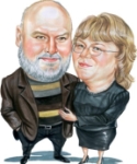 Mary and Chris Caricature Mary and Chris Caricature